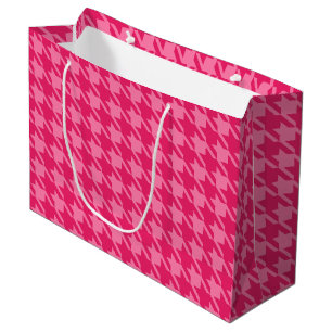 Hellrosa Hahnentrittmuster Geschenktasche Große Geschenktüte