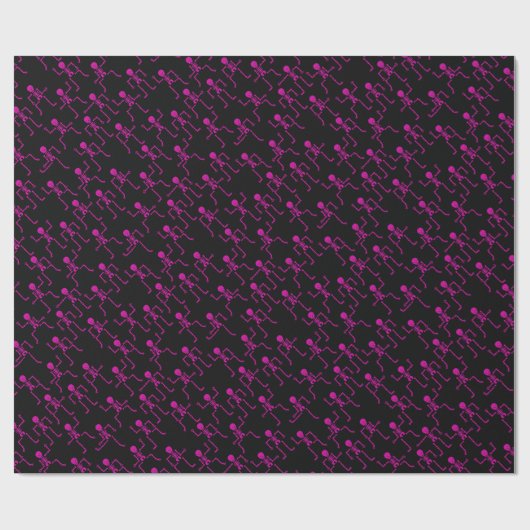 Hellrosa Happy Dancing Skeletts Horror Pattern Geschenkpapier (Flach)