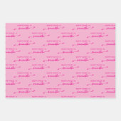 Hellrosa Happy Sweet 16 Niedlich Bow Name Geschenkpapier Set (Vorderseite 2)