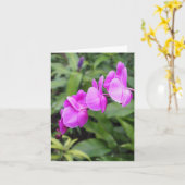 Hellrosa hawaiianische Blume Faltkarte Karte (Gelbe Blume)