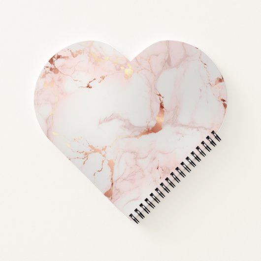 Hellrosa Heart-Shaped Notebook Notizblock (Rückseite)