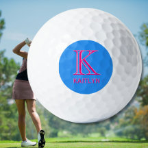 Hellrosa, Helles Blau Golf Gal 3-Lagen-Monogramm 