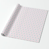 Hellrosa, hellgraue, blaue Polka-Punkte Geschenkpapier (Ungerollt)