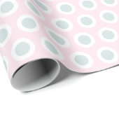 Hellrosa, hellgraue, blaue Polka-Punkte Geschenkpapier (Rolleneckpunkt)