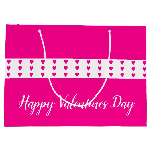 Hellrosa Herz akzentriert Große Geschenktüte (Rückseite)