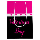 Hellrosa Herz akzentriert Mittlere Geschenktüte (Rückseite)