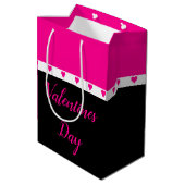 Hellrosa Herz akzentriert Mittlere Geschenktüte (Rückseite Schrägansicht)