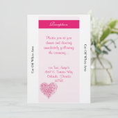 Hellrosa Herz Hochzeitskarte Einladung (Stehend Vorderseite)