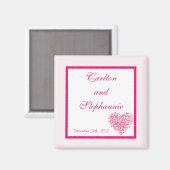 Hellrosa Herz Hochzeitsmagnet Geschenkteil Magnet (Vorderseite/Rückseite)