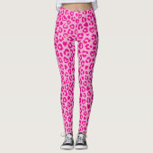 Hellrosa Herz-Leopardenmuster Leggings (Vorderseite)
