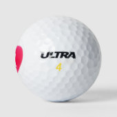 Hellrosa Herz Monogram Golf Balls Golfball (Logo)