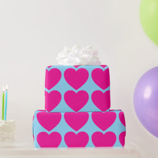 Hellrosa Herz-Muster Geschenkpapier
