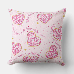 Hellrosa Herz Valentine Designer PIllow Kissen