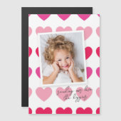 Hellrosa Herzchen Foto Valentinstag-Karte Magnetkarte (Vorne/Hinten)