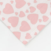 Hellrosa Herzen Fleecedecke (Ecke)