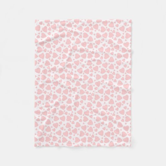 Hellrosa Herzen Fleecedecke (Vorderseite)