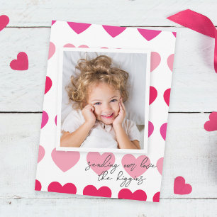 Hellrosa Herzen Foto Valentinstag Mitteilungskarte