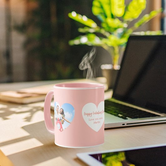 Hellrosa Herzen Foto Valentinstag Tasse