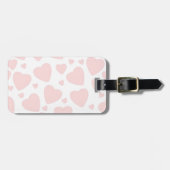 Hellrosa Herzen Gepäckanhänger (Vorderseite horizontal)