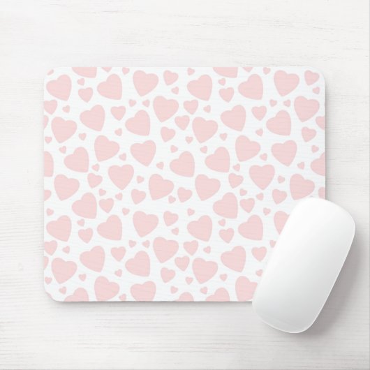Hellrosa Herzen Mousepad (Mit Mouse)