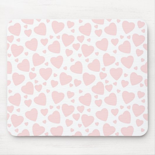 Hellrosa Herzen Mousepad (Vorne)