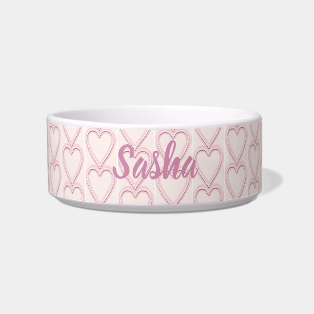 Hellrosa Herzen Napf (Vorderseite)