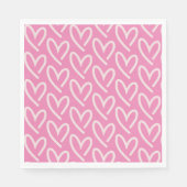Hellrosa Herzen Serviette (Vorderseite)
