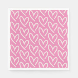 Hellrosa Herzen Serviette