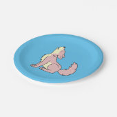 Hellrosa heulender Wolf-Welpe Pappteller (Schrägansicht)