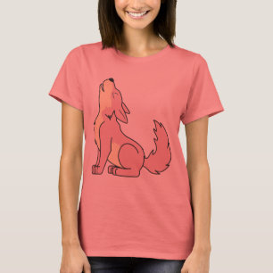 Hellrosa heulender Wolf-Welpe T-Shirt