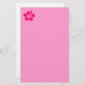 Hellrosa Hibiskus Briefpapier (Vorne/Hinten)