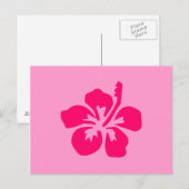 Hellrosa Hibiskus Postkarte (Vorne/Hinten)