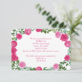 Hellrosa Hochzeitsstipps Rose Blumenmodern Einladung (Stehend Vorderseite)