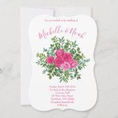 Hellrosa Hochzeitsstipps Rose Blumenmodern Einladung (Vorderseite)
