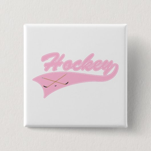 Hellrosa Hockey-Logo Button (Vorderseite)