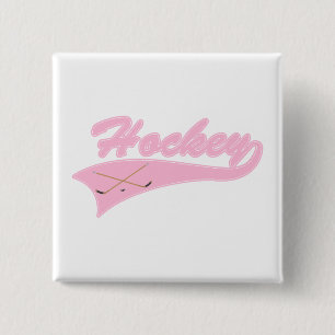 Hellrosa Hockey-Logo Button