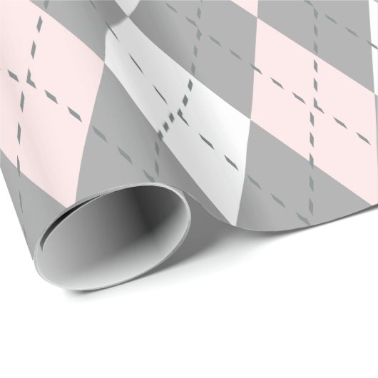 Hellrosa Holzkohle Dk Gray Welche XL-Raute Geschenkpapier (Rolleneckpunkt)