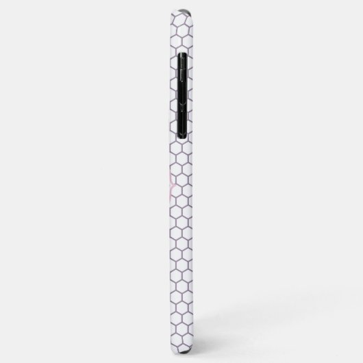 Hellrosa Honeycomb Custom Monogram Case-Mate iPhone Hülle (Hinten/Links)