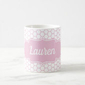 Hellrosa Honeycomb Custom Monogram Kaffeetasse (Mittel)