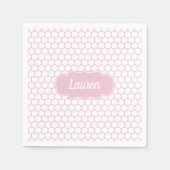 Hellrosa Honeycomb Custom Monogram Serviette (Vorderseite)