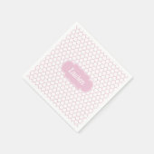 Hellrosa Honeycomb Custom Monogram Serviette (Ecke)