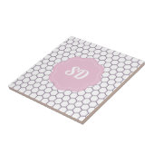 Hellrosa Honeycomb Hexagon Custom Monogram Fliese (Seite)