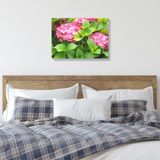 Hellrosa Hydrangeas Leinwanddruck (Insitu (Schlafzimmer))