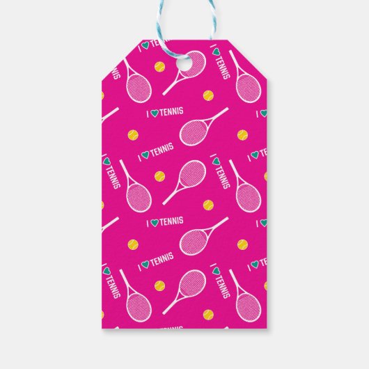Hellrosa I Liebe Tennis Geschenkanhänger (Rückseite)
