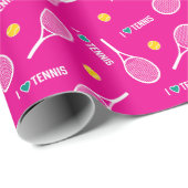 Hellrosa I Liebe Tennis, Wrap Geschenkpapier (Rolleneckpunkt)