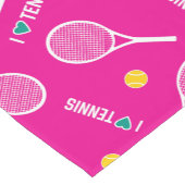 Hellrosa-I-Liebe-Tennismuster Kurzer Tischläufer (Ecke)