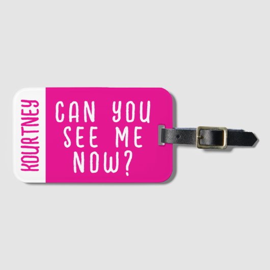 Hellrosa Individuelle Name Modernes, kühnes Funny Gepäckanhänger (Vorderseite (Horizontal))