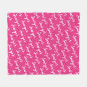 Hellrosa Kalligraphie Personalisierter Wiederholun Fleecedecke (Vorderseite (Horizontal))