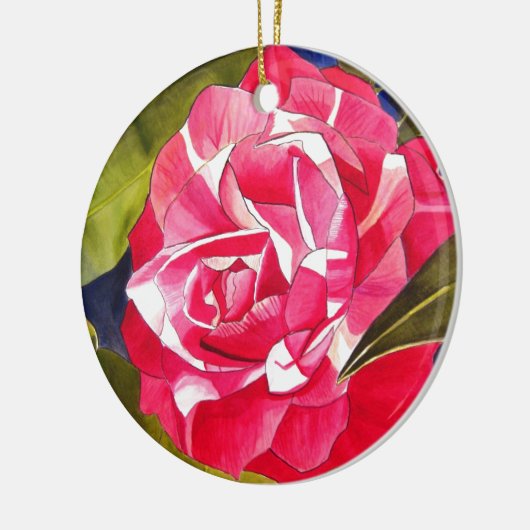 Hellrosa Kamelien Blume Keramikornament (Links)