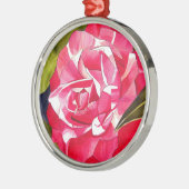 Hellrosa Kamelien Blume Silbernes Ornament (Links)